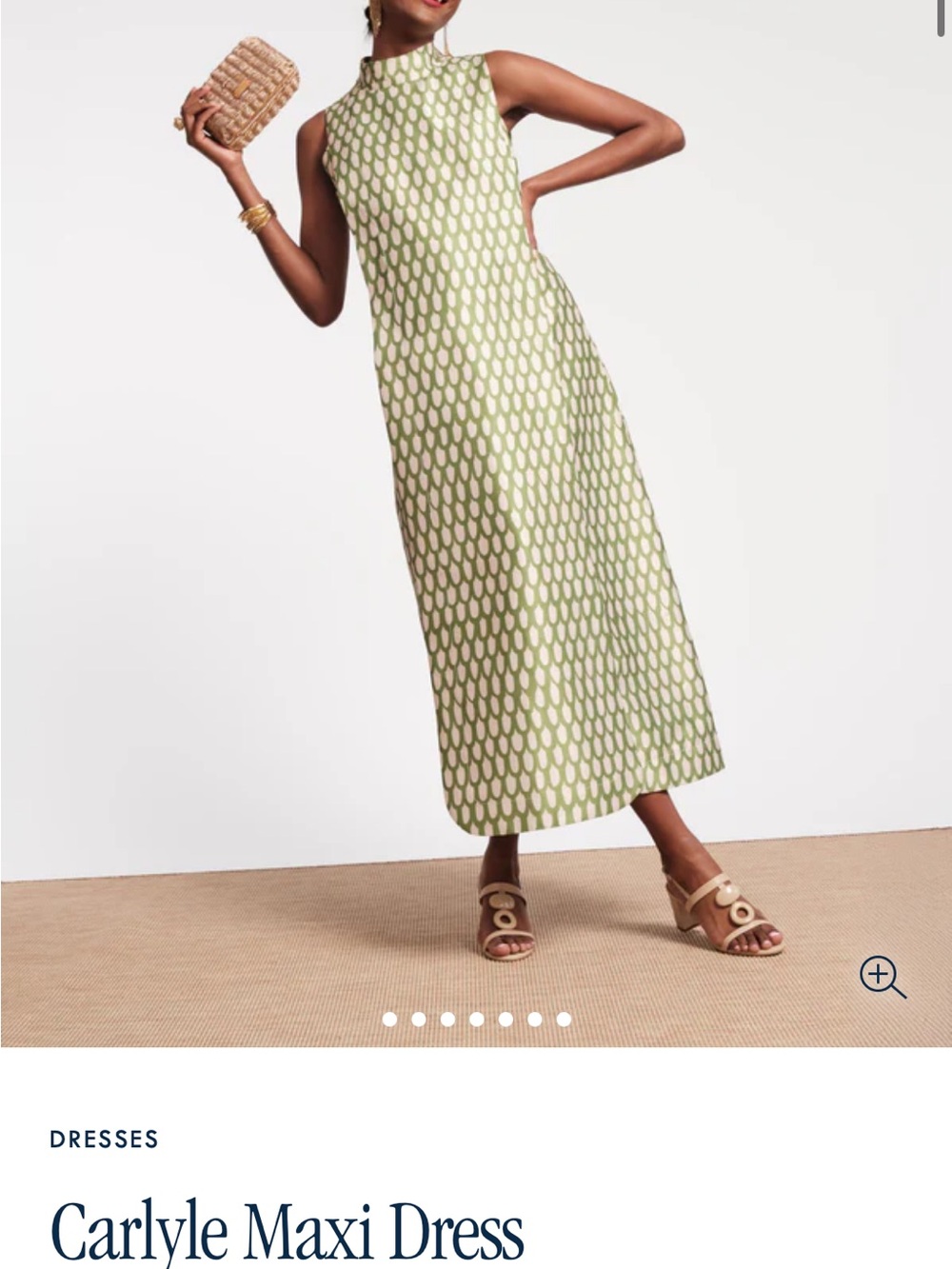 Frances Valentine Carlyle Maxi Dress in Green and Cream